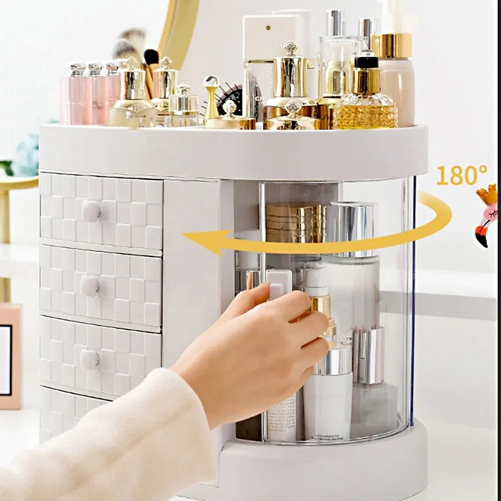 4-Tier Ivory White Multifunctional Makeup & Skincare Organizer