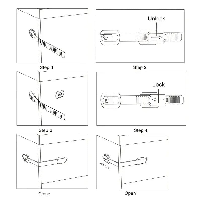 Multi-Purpose Flexible & Adjustable Child Safety Strap Lock