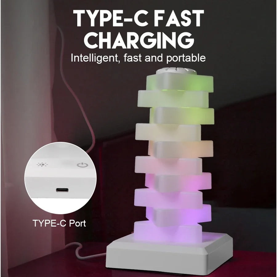 Triangle Cube Atmosphere Lamp – RGB Multi-Colour Rechargeable Desk Light
