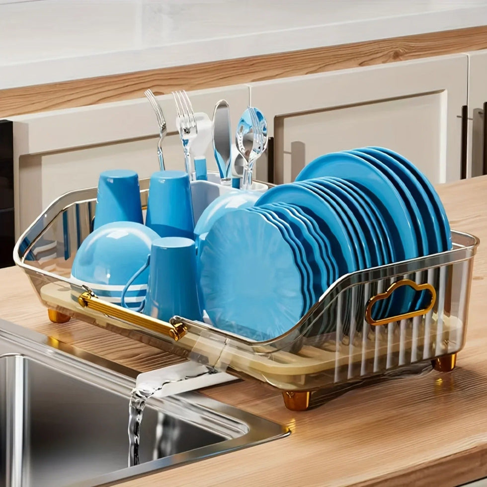 Acrylic Luxury Dish Drain Rack – Premium Countertop Drying Organizer