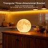 3D Printed Rechargeable Moon Lamp with Geometric Wooden Stand