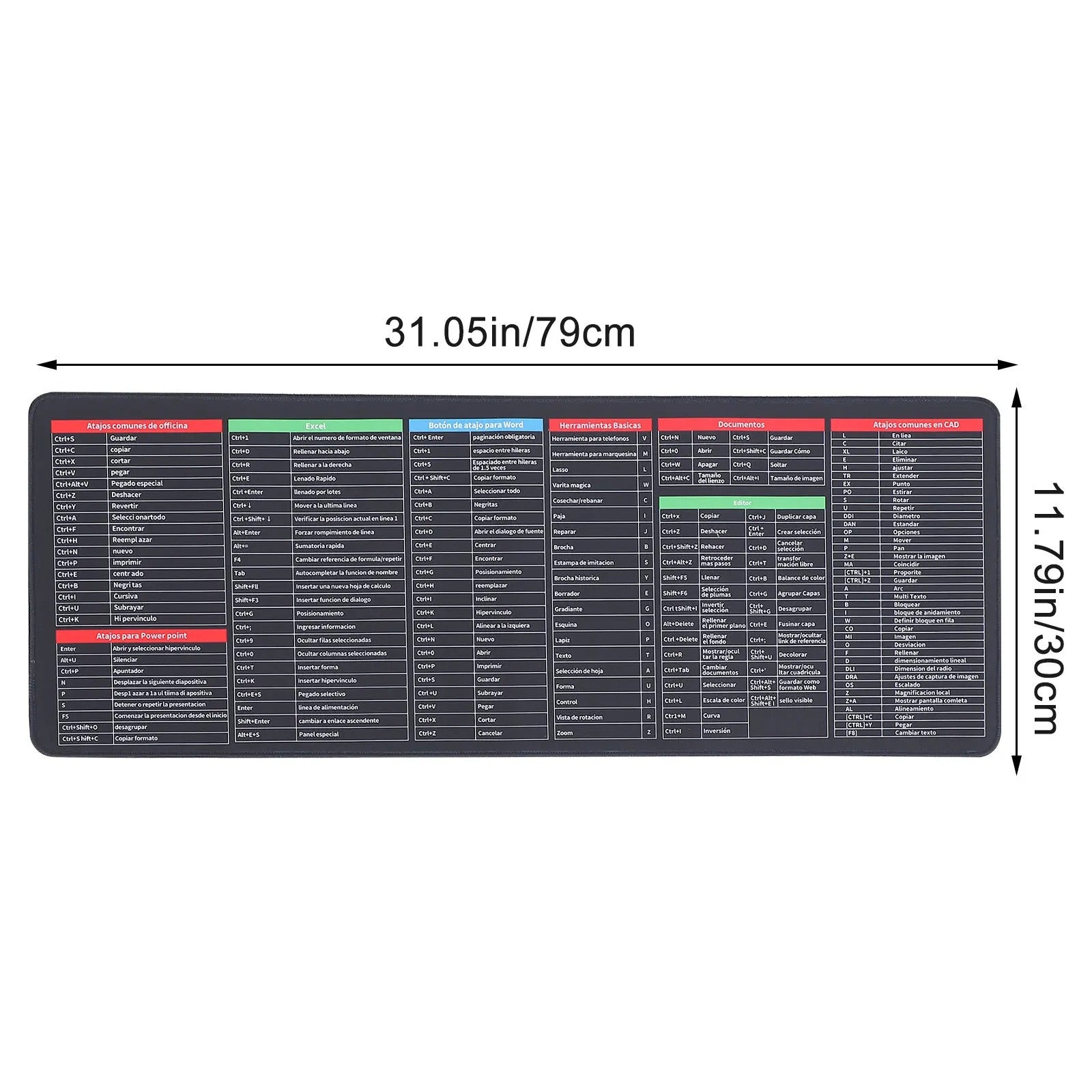 Professional Extended Shortcut Key Desktop Mat – 30x80cm
