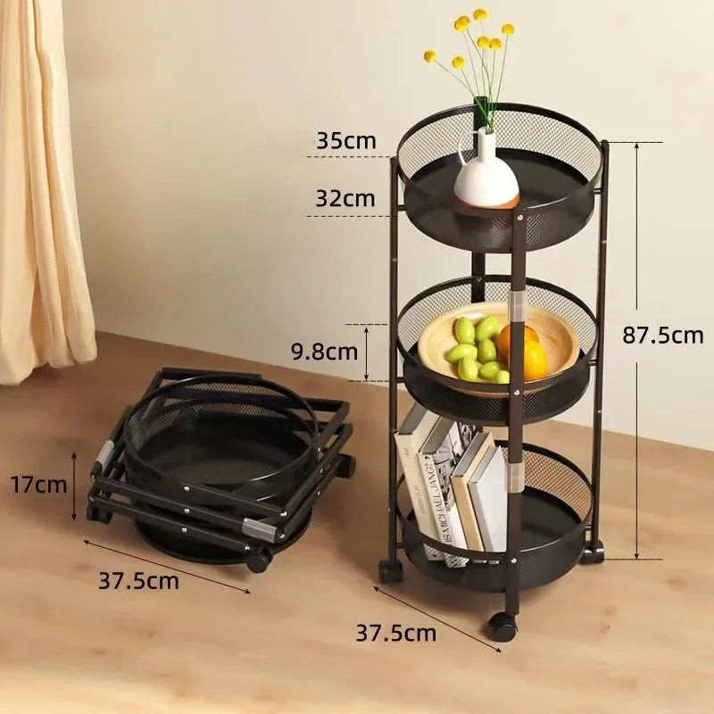 Folding Round Storage Rack - Ultimate Space-Saving Organizer
