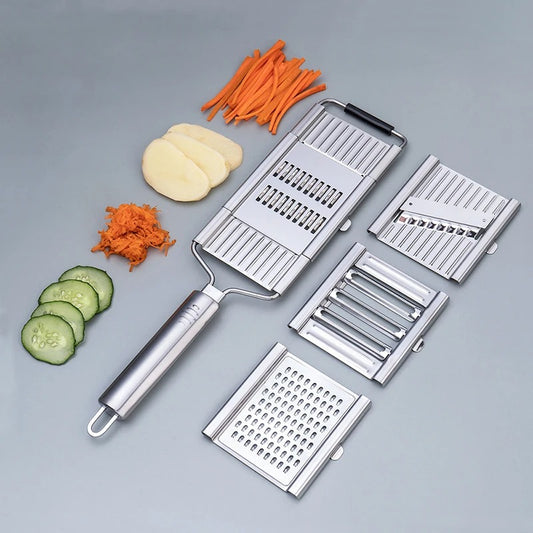 Multi-Function Stainless Steel Chopper – Manual Vegetable Slicer & Grater
