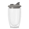 Insulated Double-Wall Borosilicate Glass Mug with Lid
