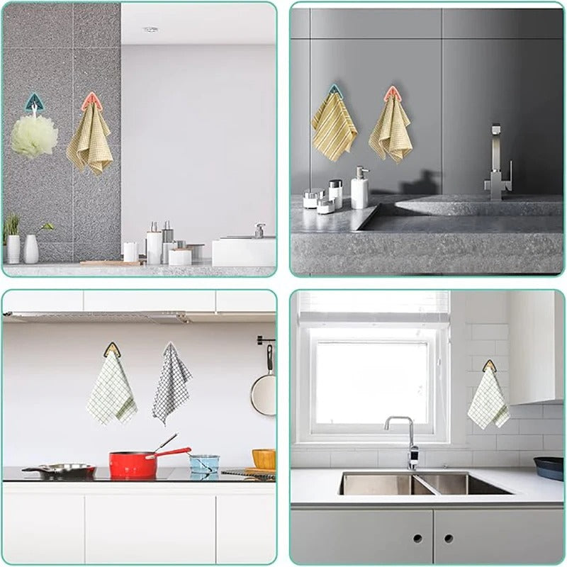3-Piece Self-Adhesive Towel Holder Set – Drill-Free Wall Mount