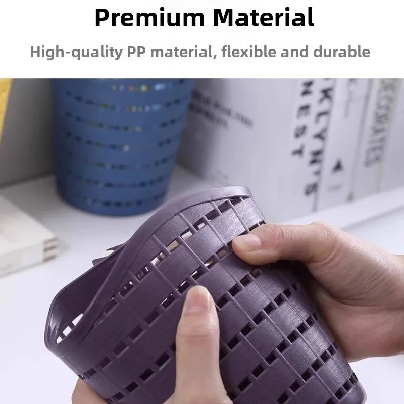 Woven-Style Plastic Desktop Organizer & Pen Cup