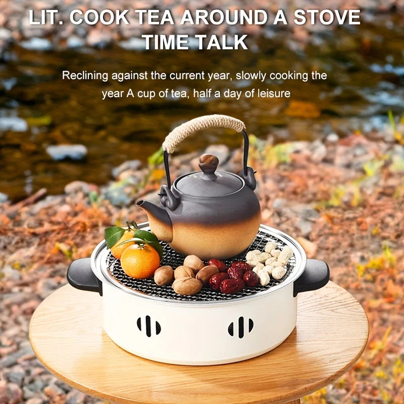 Portable Tabletop Barbecue Stove & Multi-Function BBQ Pan