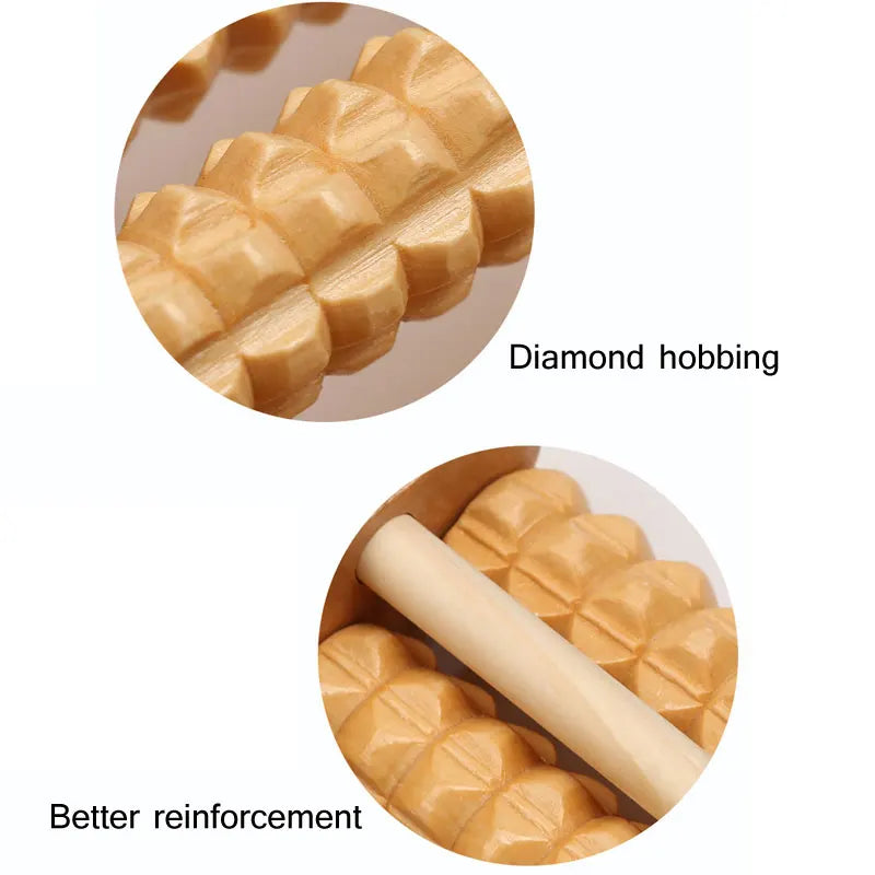 Traditional Wooden Roller Foot Massager: Acupressure Stress Relief