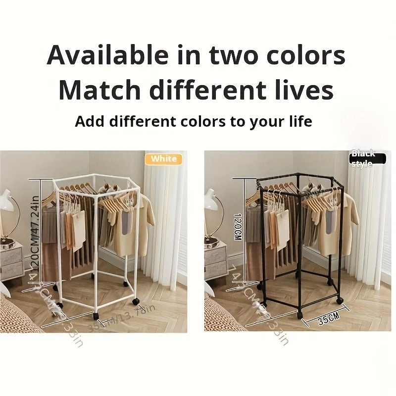 Hexagonal Rotating Clothes Hanger – Space-Saving Vertical Wardrobe Organizer