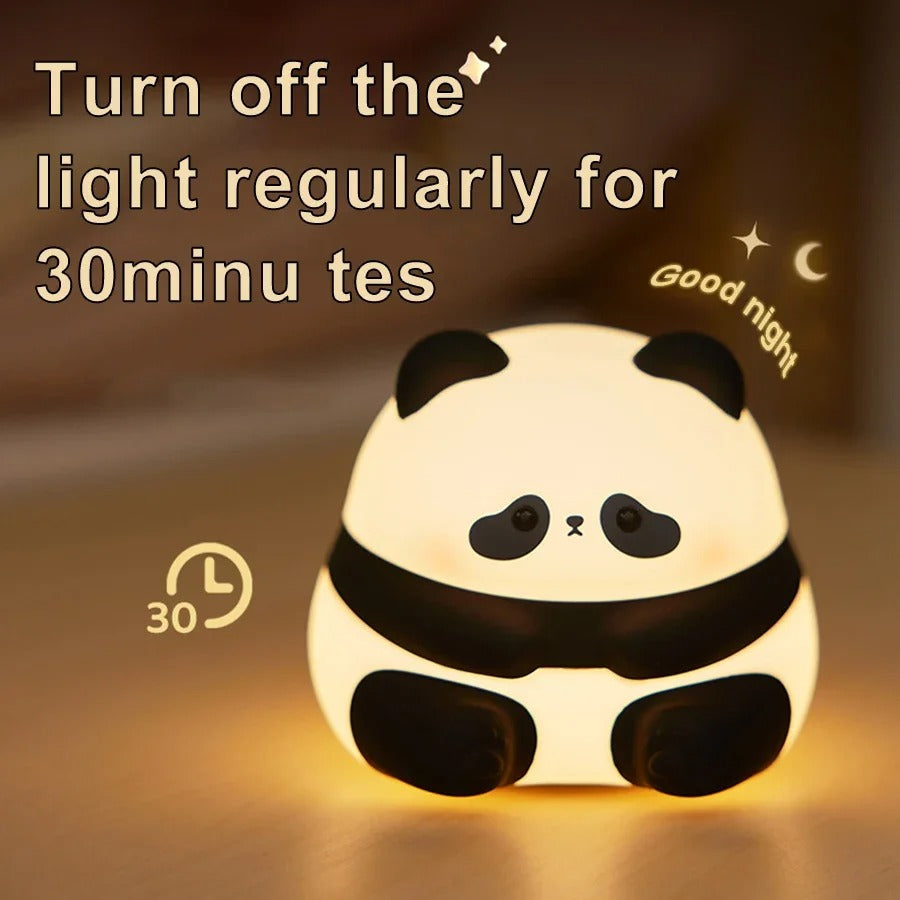 Cute Silicone Sitting Panda Lamp – Rechargeable Night Light AJF