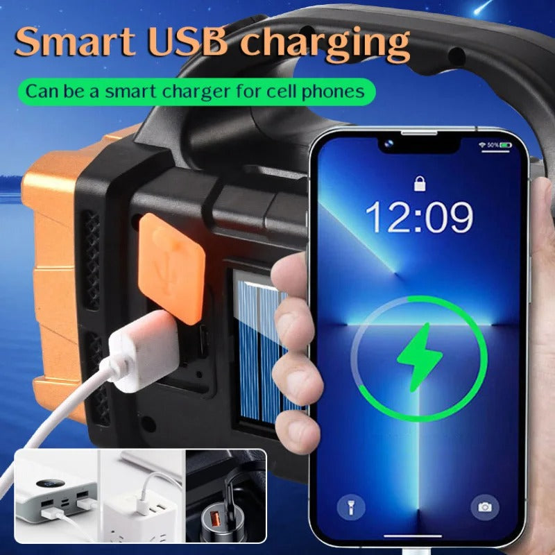 2-in-1 Rechargeable Solar & USB Handy LED Searchlight