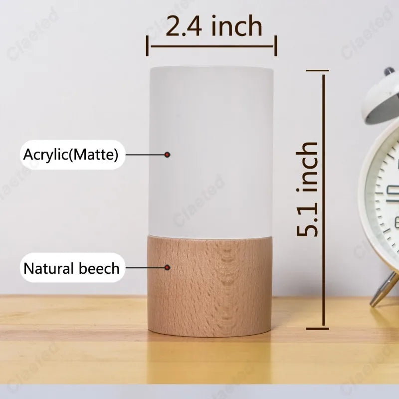 Lumina Aura Dual-Orientation Rechargeable RGB Wood Grain Lamp