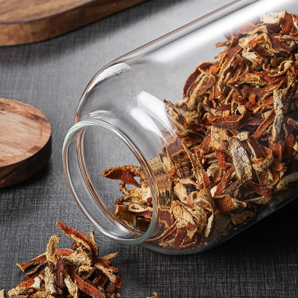 Large Capacity Borosilicate Glass Jar with Airtight Wood Lid MJ