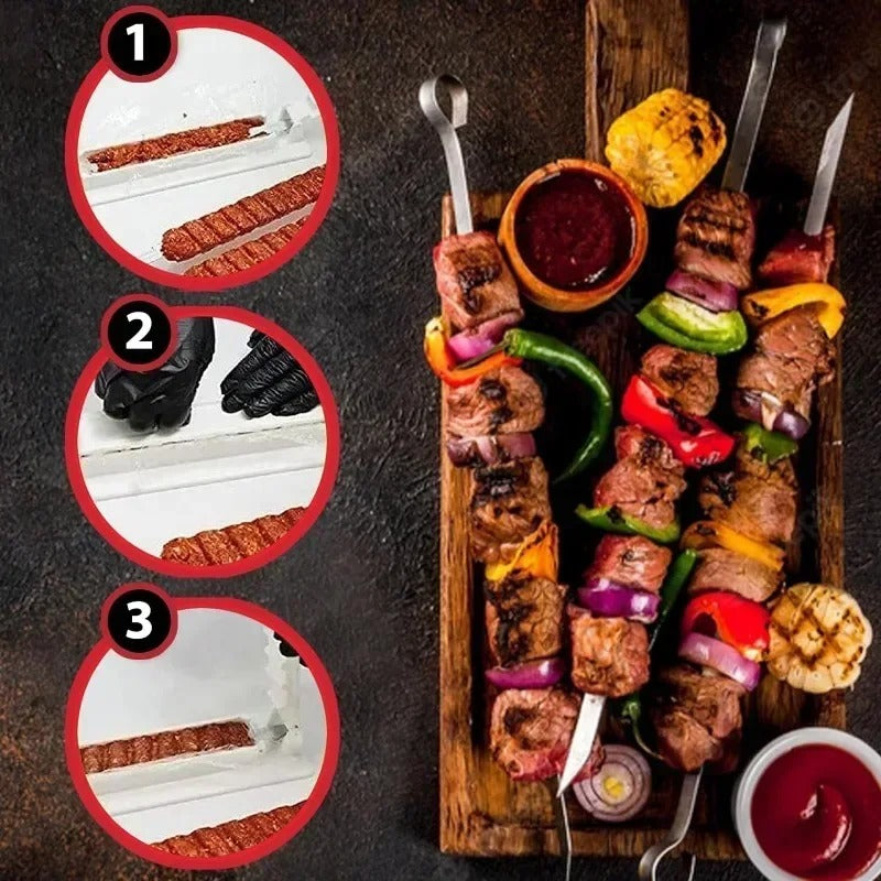 KebabPress Manual Seekh Kebab Maker & Meat Skewer Press