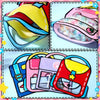 4-Piece Cartoon Backpack Self-Sealing Storage Bags - Cute Ziplock Pouch Set