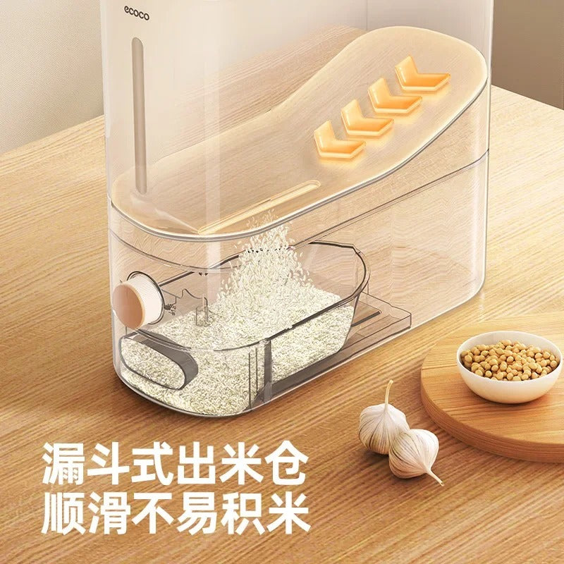 Ecoco Premium 10kg Quantitative Rice Bucket & Airtight Grain Dispenser