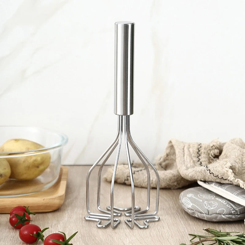 Stainless Steel Potato Masher – Ergonomic Smooth-Action Food Masher for Vegetables, Fruits & Baby Food