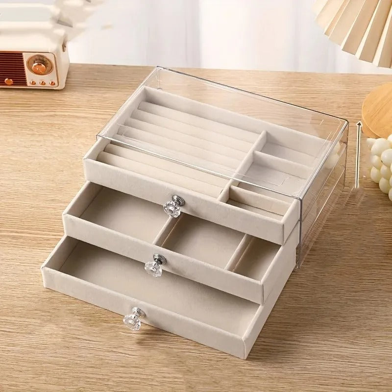 Acrylic Jewellery Organizer with 3 Drawers for Stylish Storage