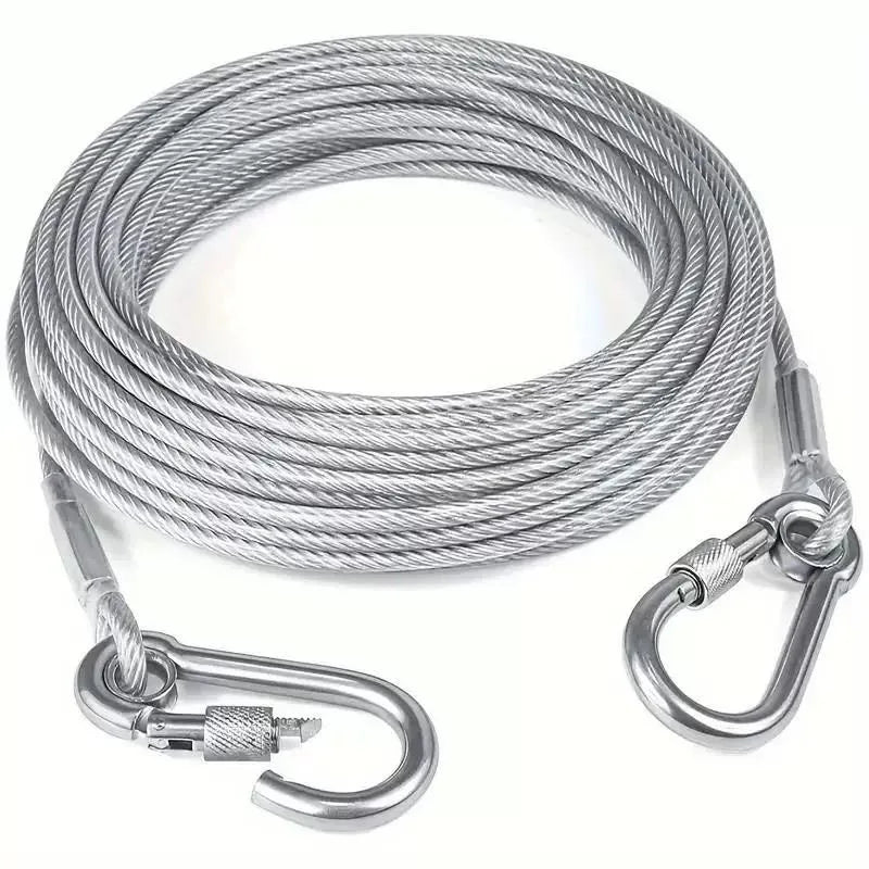 Heavy-Duty Stainless Steel Wire Clothesline with Lock Hooks (5 Meter)