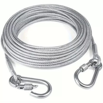 Heavy-Duty Stainless Steel Wire Clothesline with Lock Hooks (5 Meter)