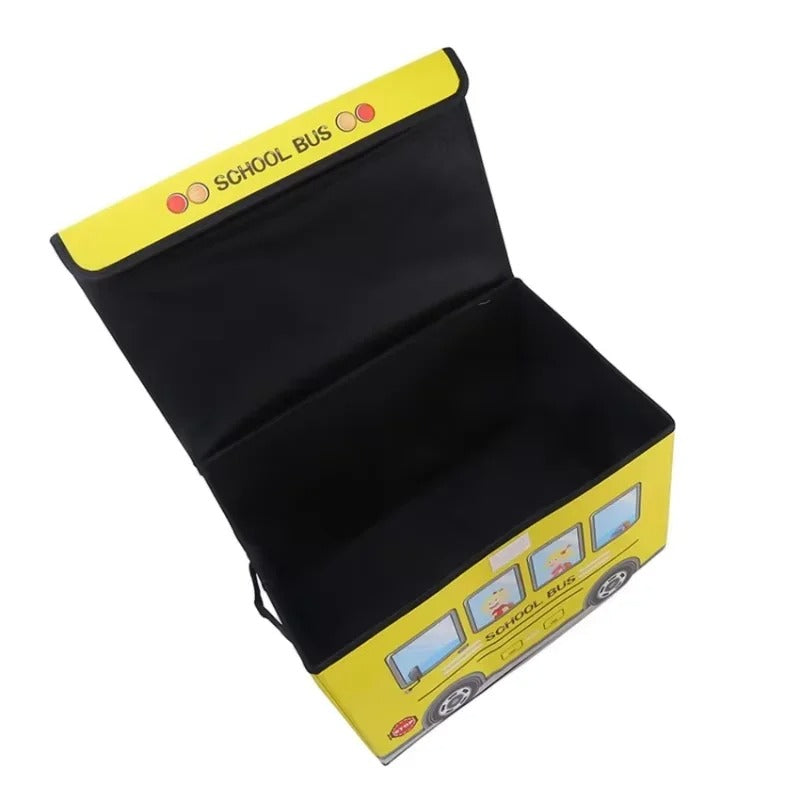 Foldable School Bus Toy Storage Box & Sitting Stool (each)