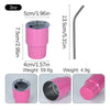 Premium Mini Stainless Steel Insulated Tumbler with Metal Straw (Random Color)