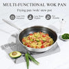 Premium Honeycomb Stainless Steel Wok Pan - Nonstick Large Deep Stir Frying Skillet