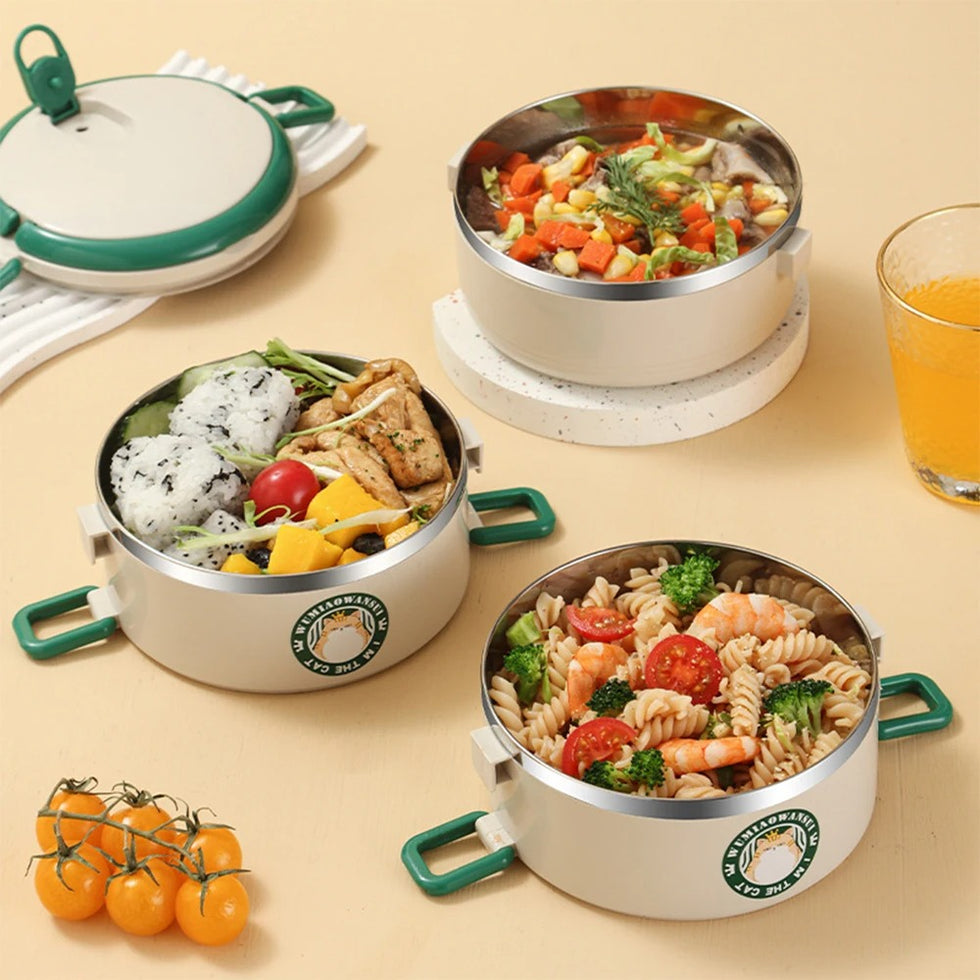 Cute Cat Multi-Layer Lunch Box – Insulated Stainless Steel Food Container