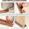Premium Leatherette Door Draft Stopper - Double-Sided Foam Seal