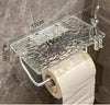 Luxury Acrylic Toilet Paper Holder with Integrated Storage Shelf