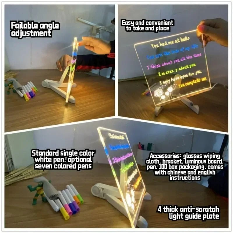 Kids LED Glow Pad – 30 x 20 Neon Drawing Tablet with Stand AJF