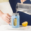 Minimalist Glass Tumbler with Bamboo Lid & Glass Straw (Random Color)