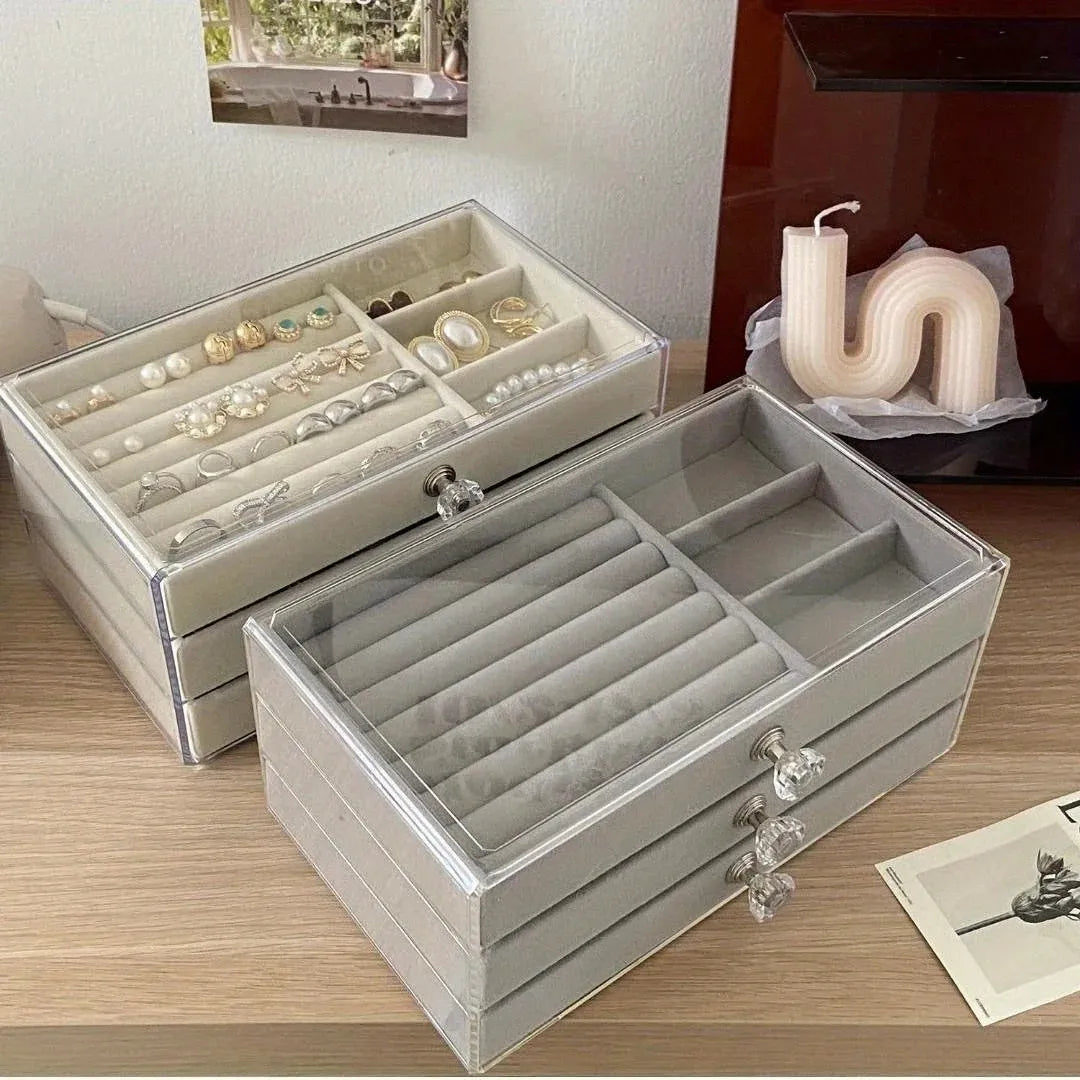 Acrylic Jewellery Organizer with 3 Drawers for Stylish Storage