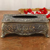 Royal Antique Metal Tissue Box – Vintage Floral Centerpiece