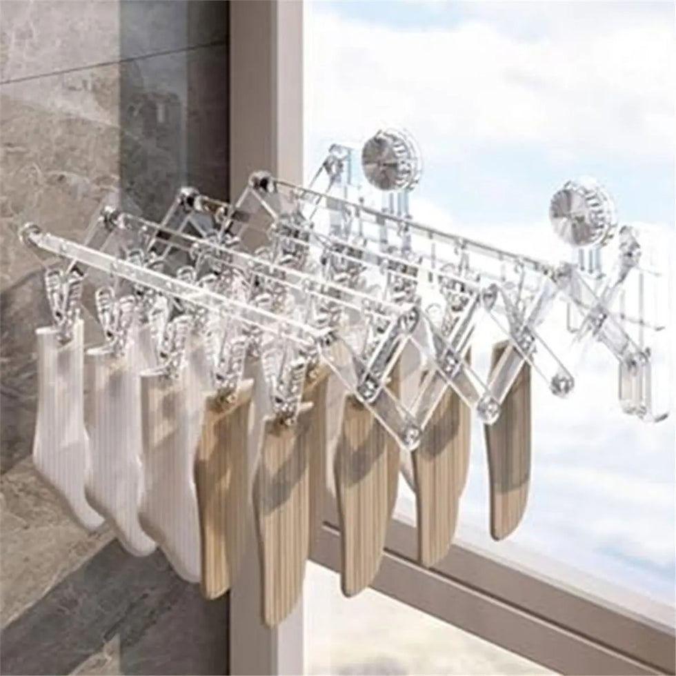 FlexiGrip Sock Rack | Retractable Suction Drying Hanger