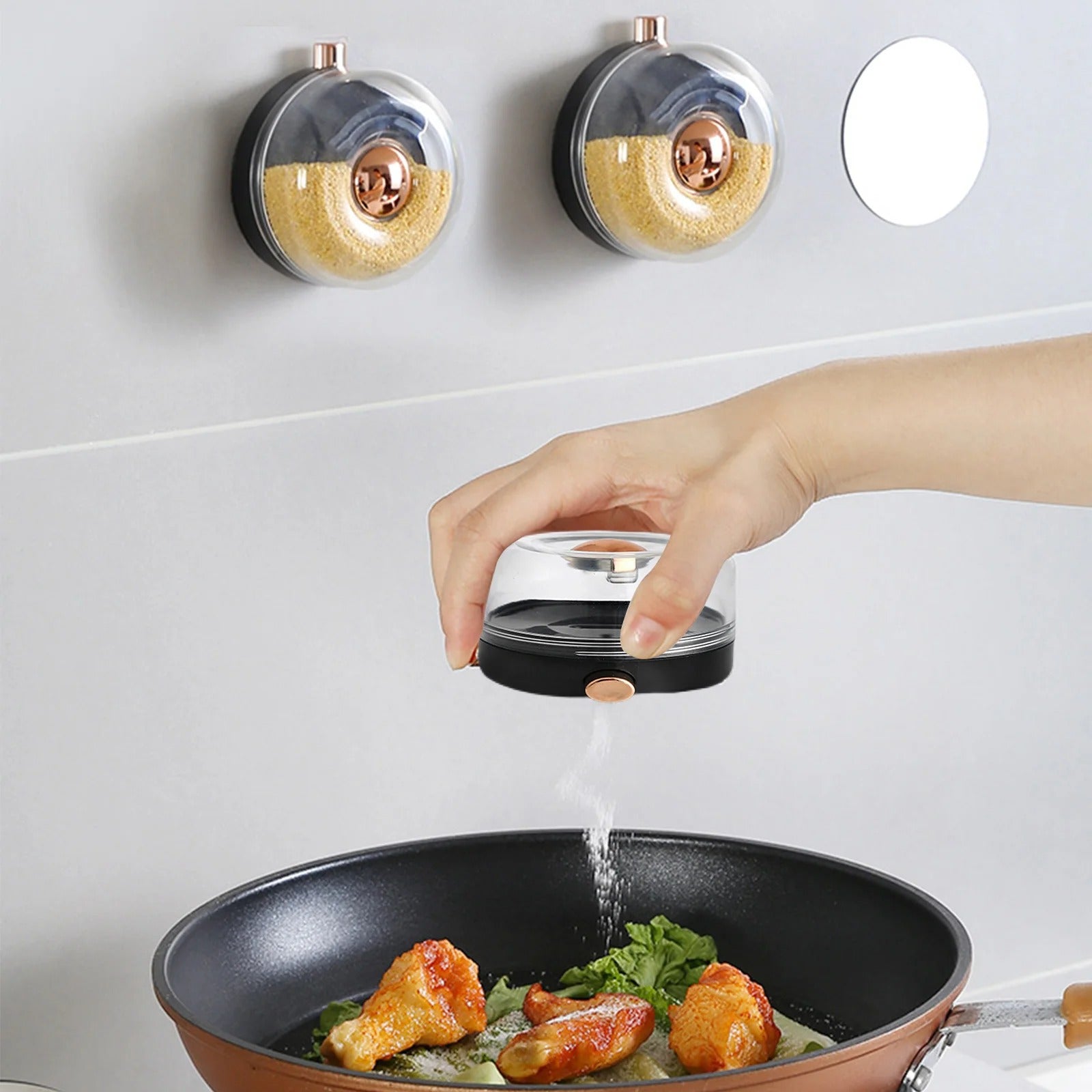 Magnetic Spice Jar Organizer – Space-Saving Magnetic Storage Box for Fridge & Microwave