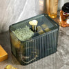3-Compartment Cotton Swab & Pad Holder - Vanity Organizer