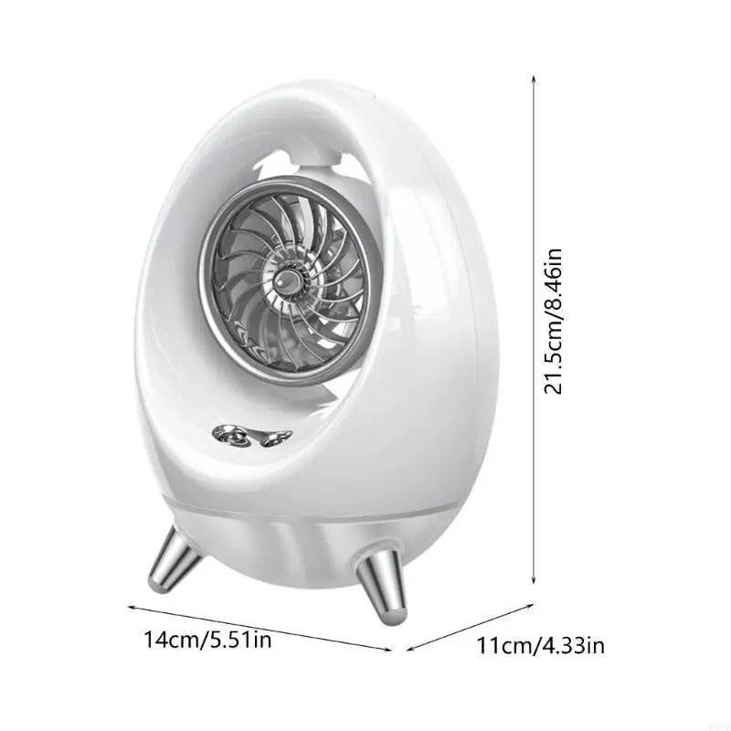 Egg-Shaped Rechargeable Desktop Mist Fan & Humidifier
