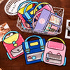 4-Piece Cartoon Backpack Self-Sealing Storage Bags - Cute Ziplock Pouch Set