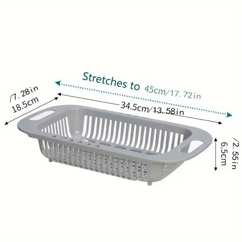 Adjustable Over-the-Sink Drain Basket – Expandable Kitchen Strainer
