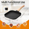 Non-Stick Square Grill Pan – Die-Cast Aluminum Stovetop Griddle with Deep Ridge Lines