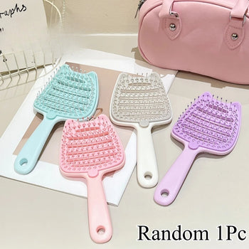 Fluffy Detangling Hair Brush with Scalp Massage Soft Bristles