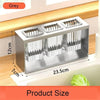 Luxury Acrylic Cutlery Organizer – 3-Compartment Spoon Holder with Gold-Finish Metal Stand for Dining Table