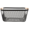 Minimalist Mesh Iron Storage Basket with Wooden Handles