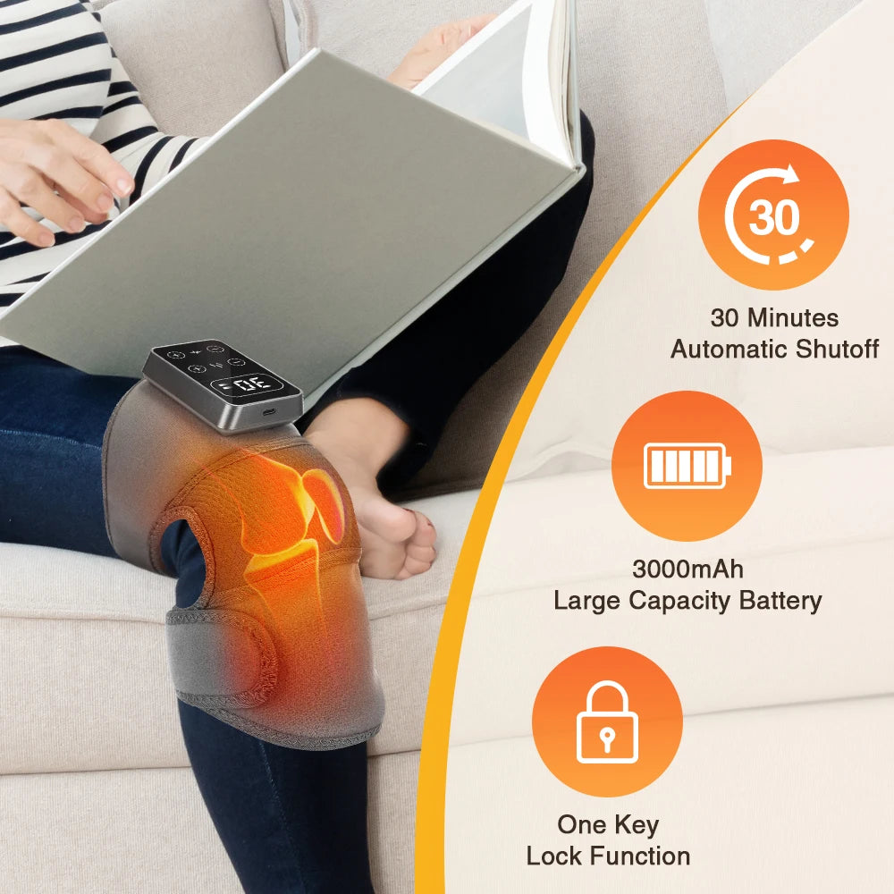 Heated Knee & Leg Vibration Massager Brace Wrap
