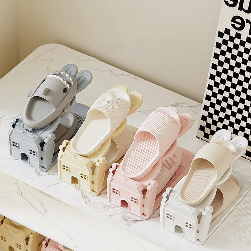 Space-Saving Adjustable Double Deck Shoe Rest (1 Pair)