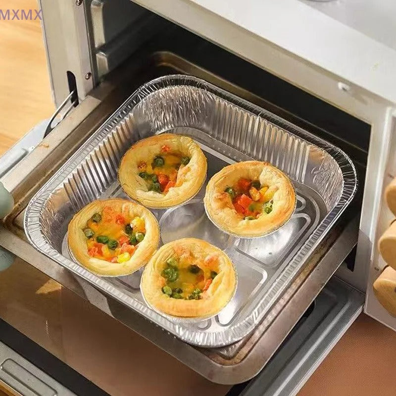 Square Aluminum Foil Disposable Plate Set - Pack of 10 KT