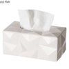 Minimalist Geometric Tissue Box – Modern White Holder