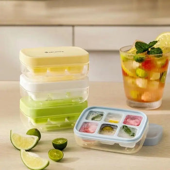 Mini Ice Cube Tray Mold with Removable Storage Bin